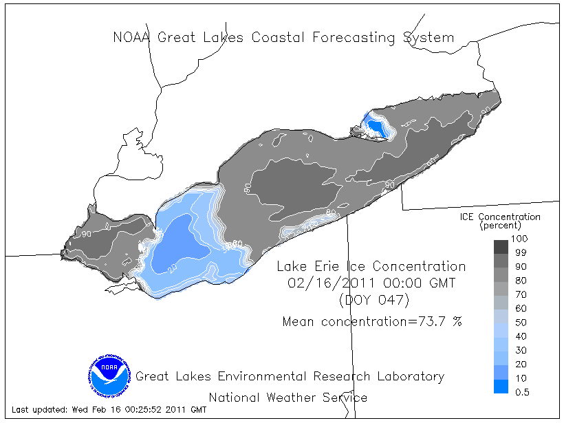 Lake Erie Transitions In Ice Cover